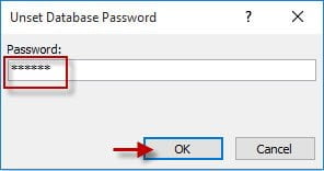 Xóa mật khẩu cơ sở dữ liệu Access