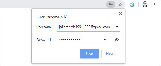 yêu cầu lưu mật khẩu