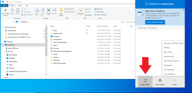Xem các thư mục cục bộ và tệp OneDrive