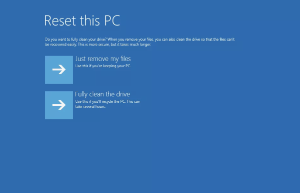 chọn Đặt lại PC này để cài đặt lại Windows 10