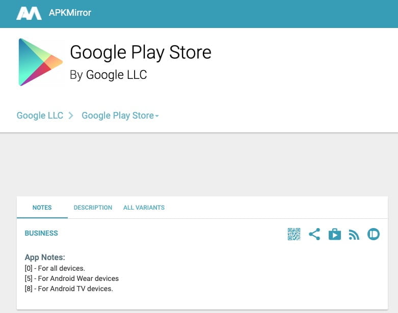 Ứng dụng phản chiếu apk của Cửa hàng Google Play