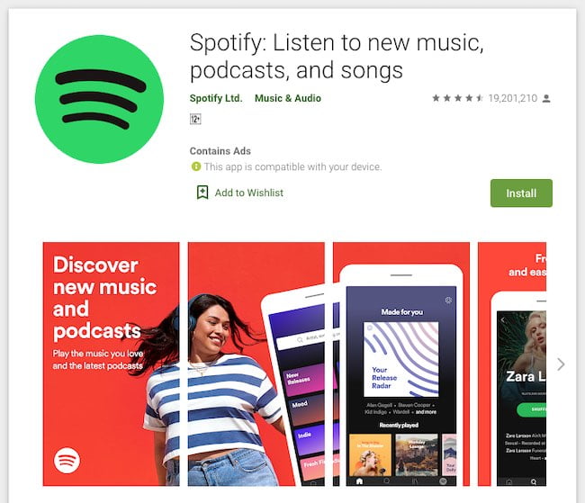Cài đặt hoặc cài đặt lại ứng dụng Spotify
