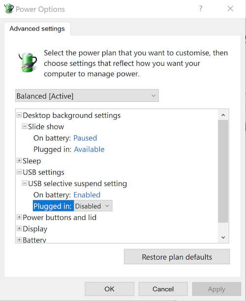 Tắt-Windows-10-USB-Chọn lọc-Tạm ngưng-Thiết lập-Cơ chế-Sử dụng-Nguồn-Tùy chọn
