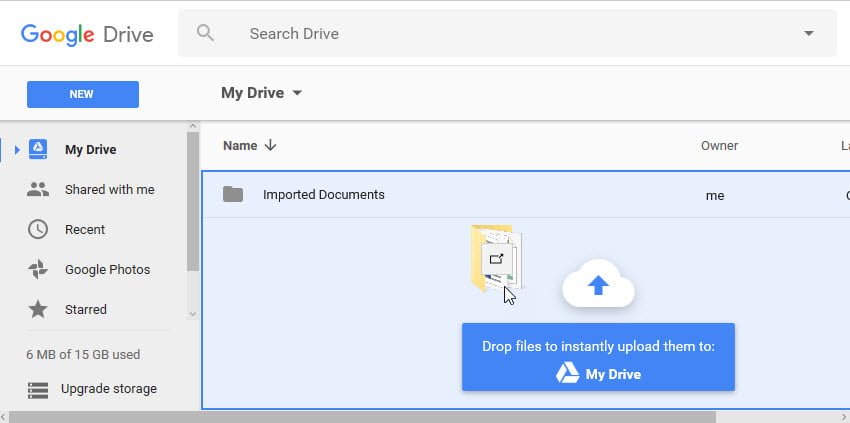 Kéo và thả tệp vào Google Drive
