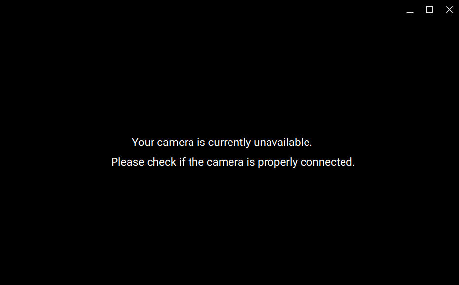 Máy ảnh của bạn hiện không khả dụng, lỗi màn hình đen trên Chromebook