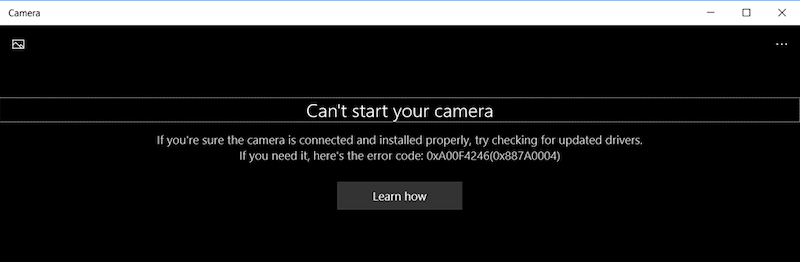Không thể khởi động camera-error-code-0xa00f4246-0x800706BE-0x80040154-or-0x887A0004