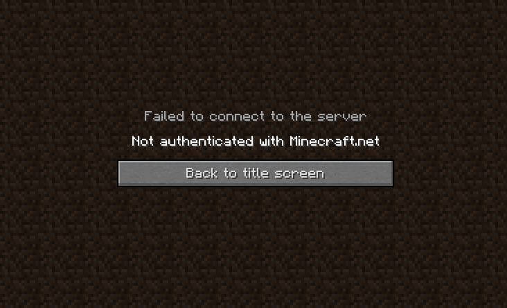 Không thể kết nối với máy chủ chưa được xác thực bằng Minecraft.net_