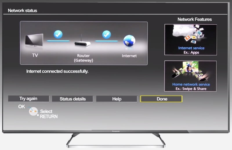 Chạy-thử-mạng-kết nối-kiểm tra-trên-Panasonic-Smart-TV